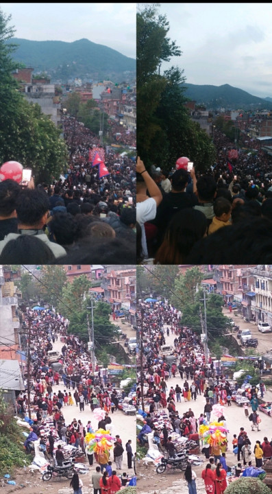 बनेपामा हरेक वर्ष झैं यो पाली पनि स्थानीय चण्डेश्वरी जात्रा मनाइँदै,,