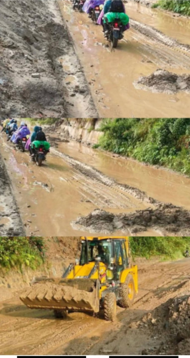 बर्षा भएसँगै रोशी बिपी राजमार्ग